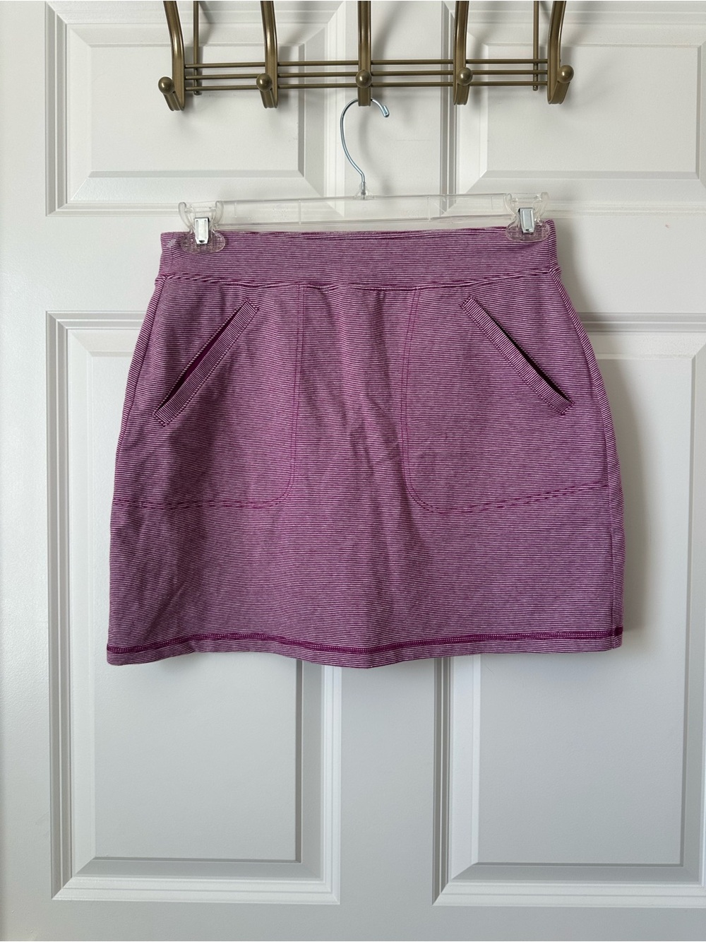 T by Talbots Purple White Stripe Skort Size S